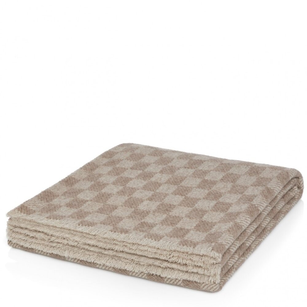 NEW Armani/Casa Checked Blanket Merino Wool Throw